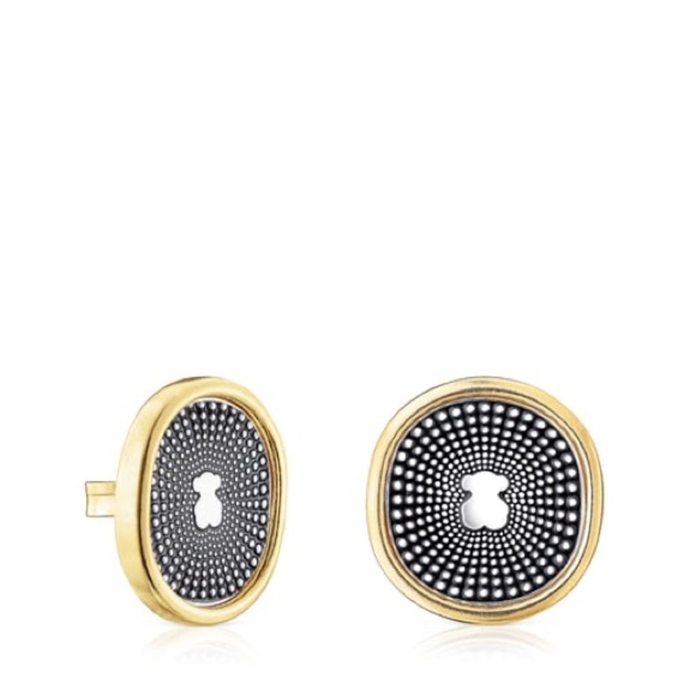 Tous Gold and Black Art Deco Earrings